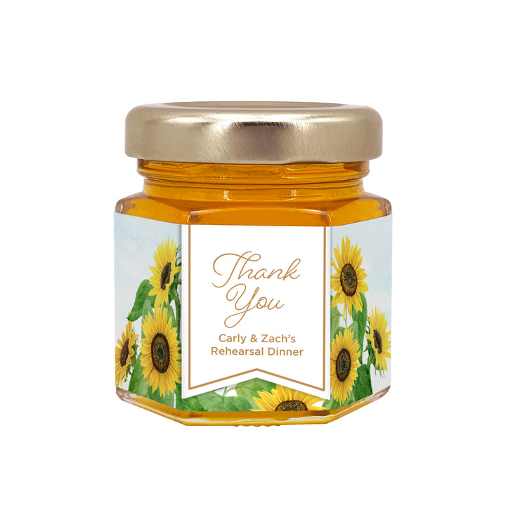 Honey Wedding Favors, Bridal Shower Favors, Sunflower Honey