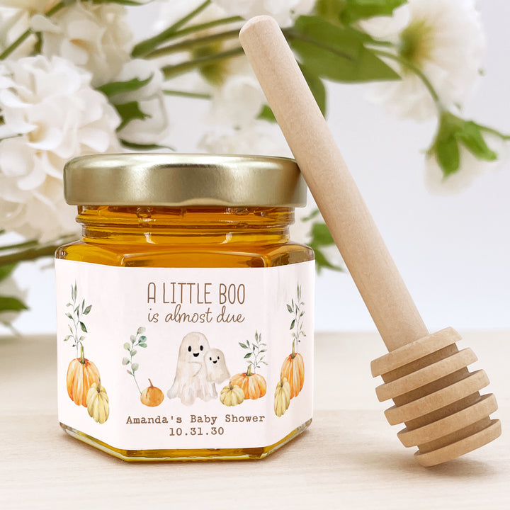 A Little Boo is Almost Due, Fall Baby Shower Honey Jars