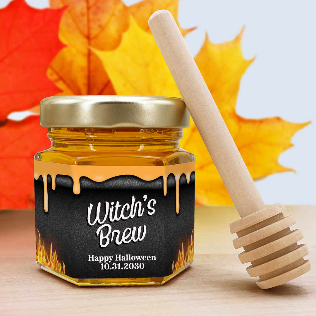 Mini Halloween Honey Jar, Witch&