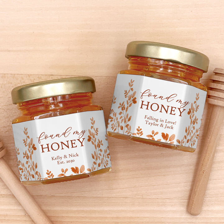 Honey Wedding Favors, Fall Wedding Honey, Autumn Leaves, I Found my Honey