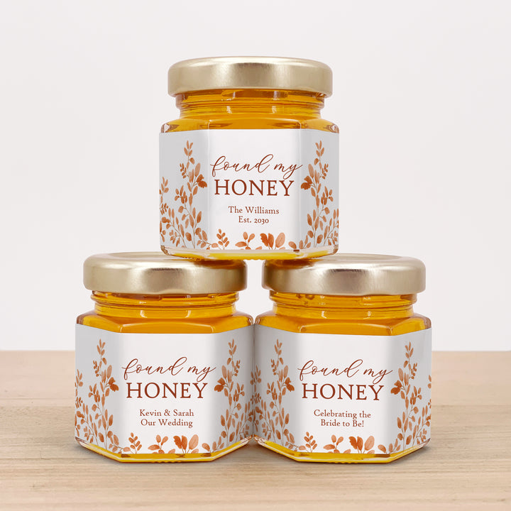 Honey Wedding Favors, Fall Wedding Honey, Autumn Leaves, I Found my Honey