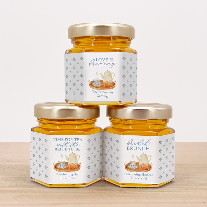 Honey Bridal Shower Favors, Time for Tea with the Bride to Be, Bridal Brunch, Bridal Shower Tea Tray