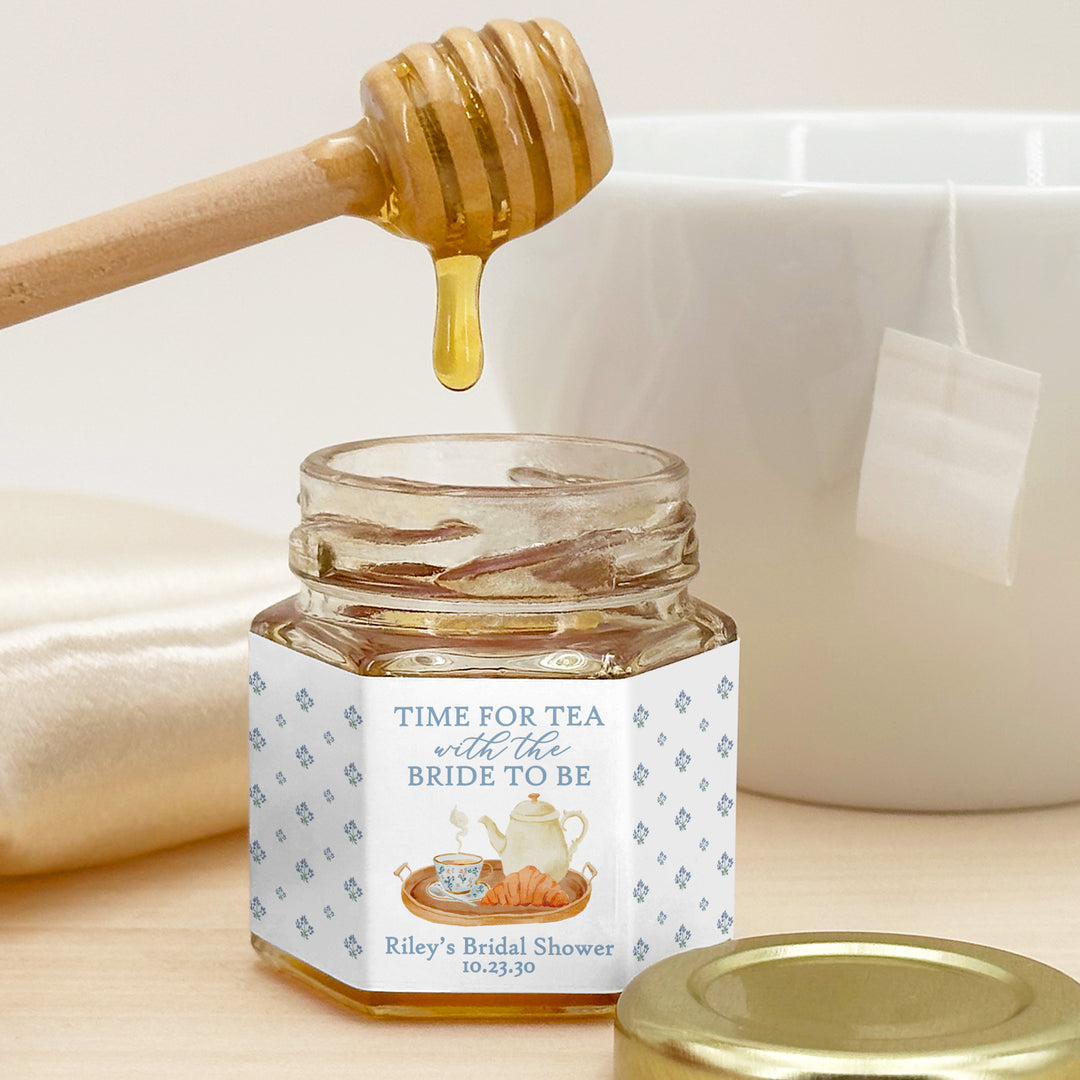 Honey Bridal Shower Favors, Time for Tea with the Bride to Be, Bridal Brunch, Bridal Shower Tea Tray