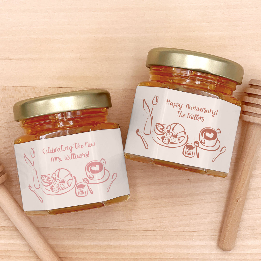 Honey Wedding Favors, Hand Drawn Café Sketch