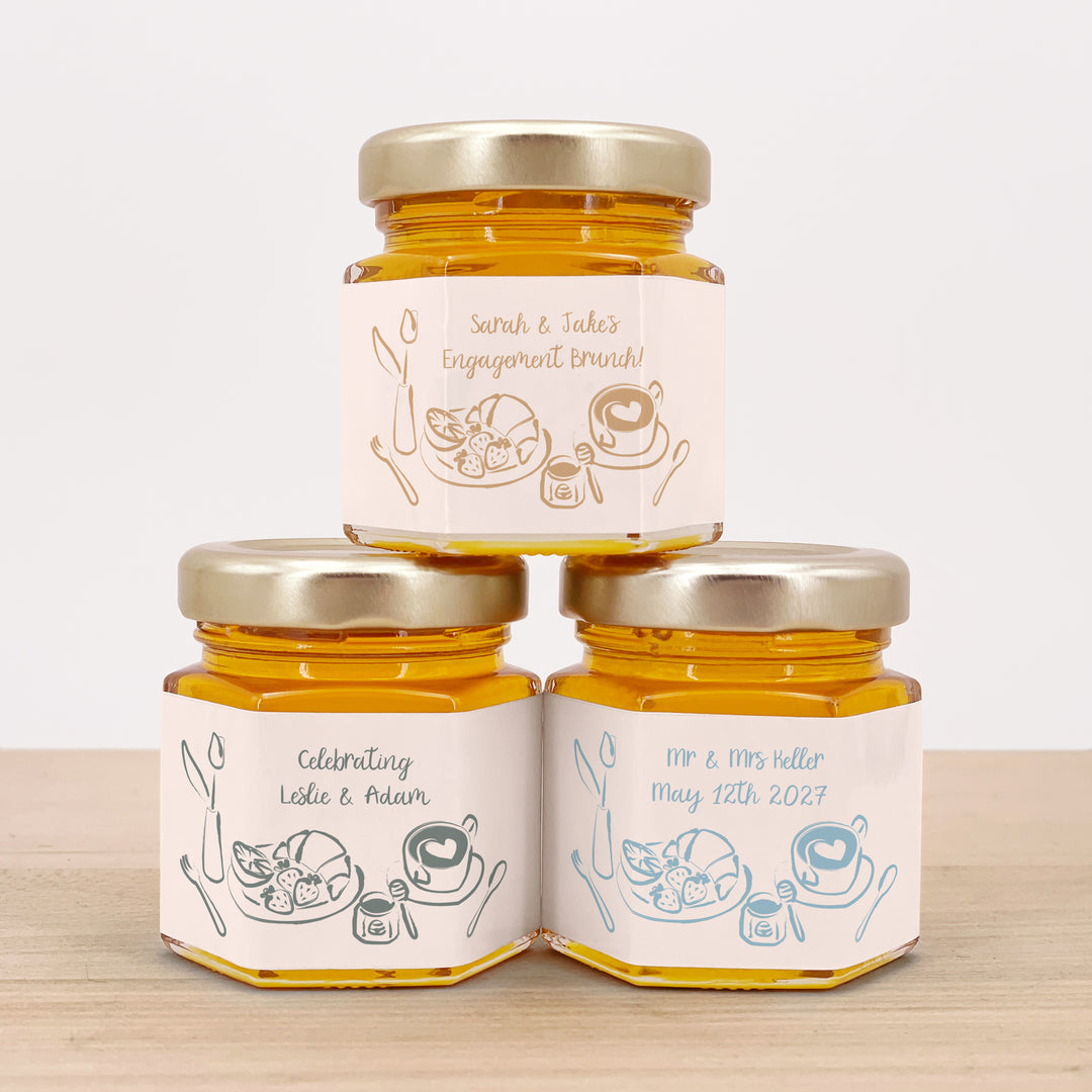 Honey Wedding Favors, Hand Drawn Café Sketch