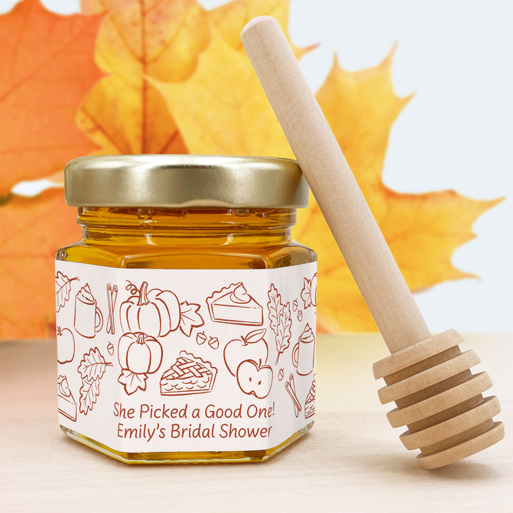 Fall Doodle Honey Favors, Bridal Shower, Friendsgiving, Wedding Favors