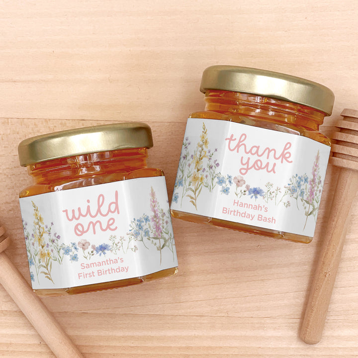 Little Wildflower Birthday, Wild One, Two Wild, Wild & Three, Birthday Honey Jars