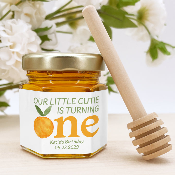 Little Cutie Birthday, Our Little Cutie is Turning One, Birthday Honey Jars
