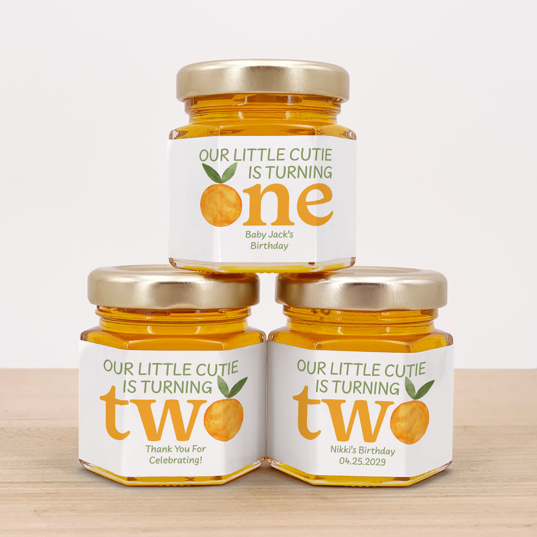 Little Cutie Birthday, Our Little Cutie is Turning One, Birthday Honey Jars