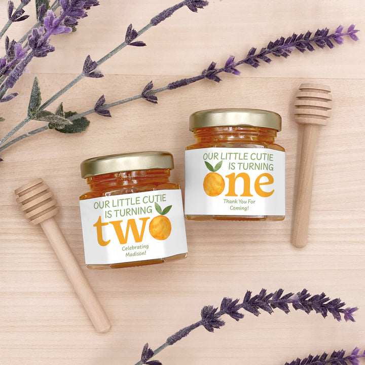 Little Cutie Birthday, Our Little Cutie is Turning One, Birthday Honey Jars