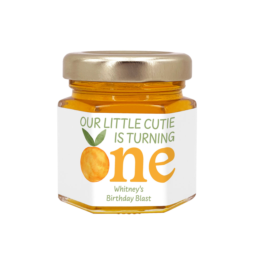 Little Cutie Birthday, Our Little Cutie is Turning One, Birthday Honey Jars