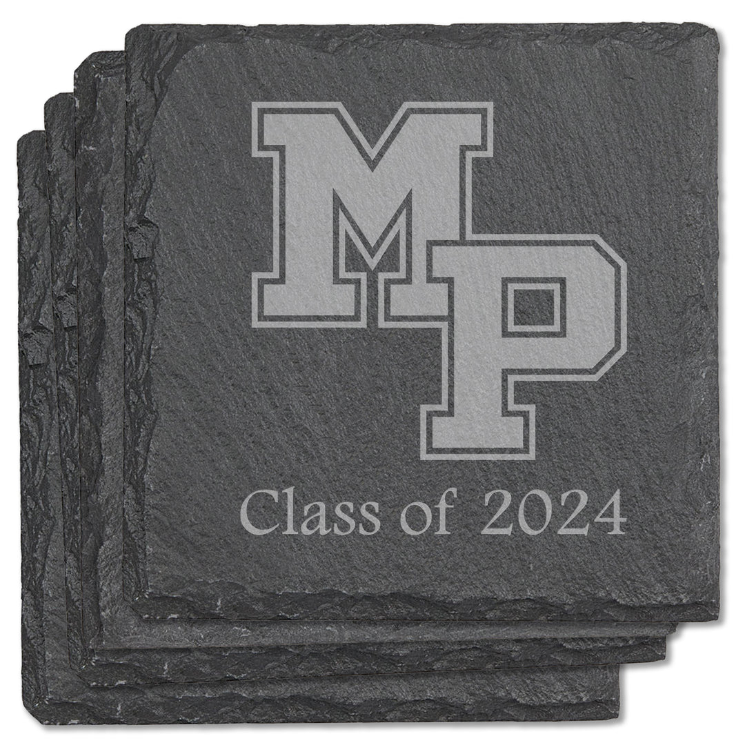 MP Graduation Square Slate Coasters (Set of 4)