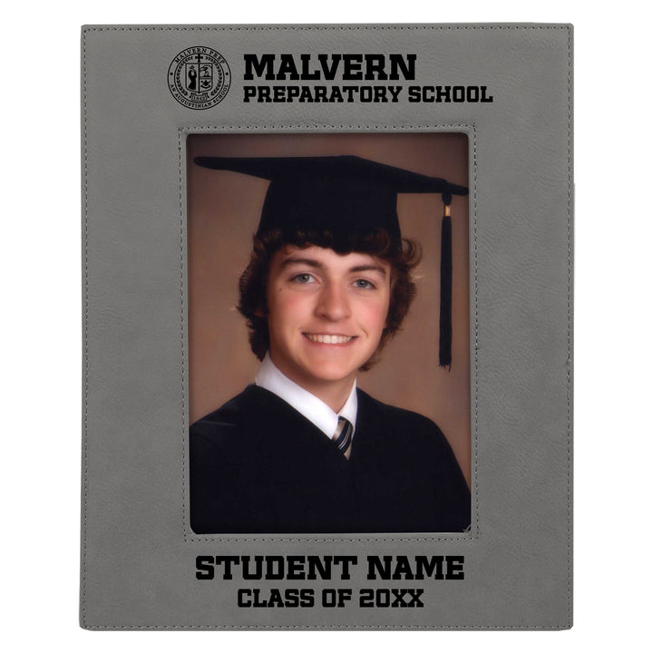 MP Graduation Personalized Photo Frame - Gray Faux Leather