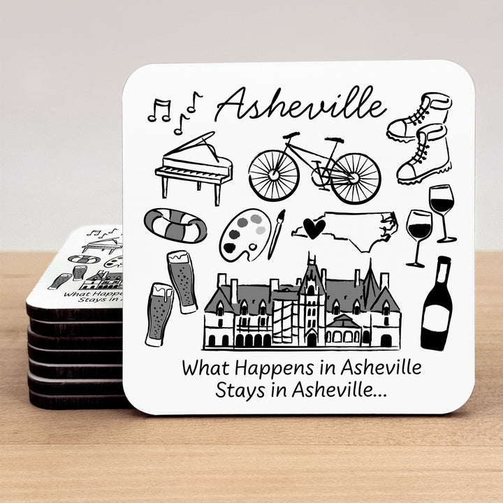 Custom Wedding Coasters, Girls Trip, Asheville Bachelorette Coasters