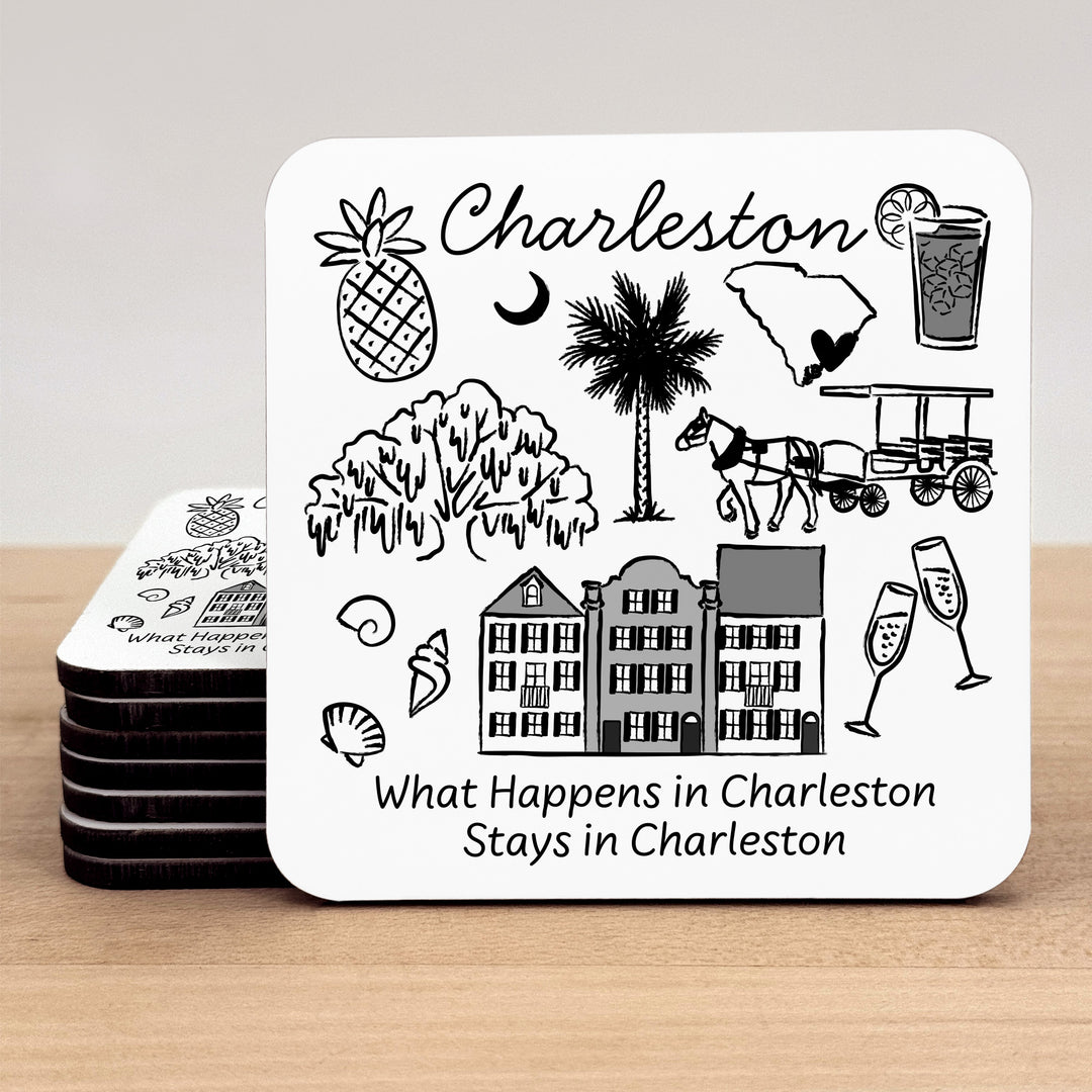 Custom Wedding Coasters, Girls Trip, Charleston Bachelorette Coasters