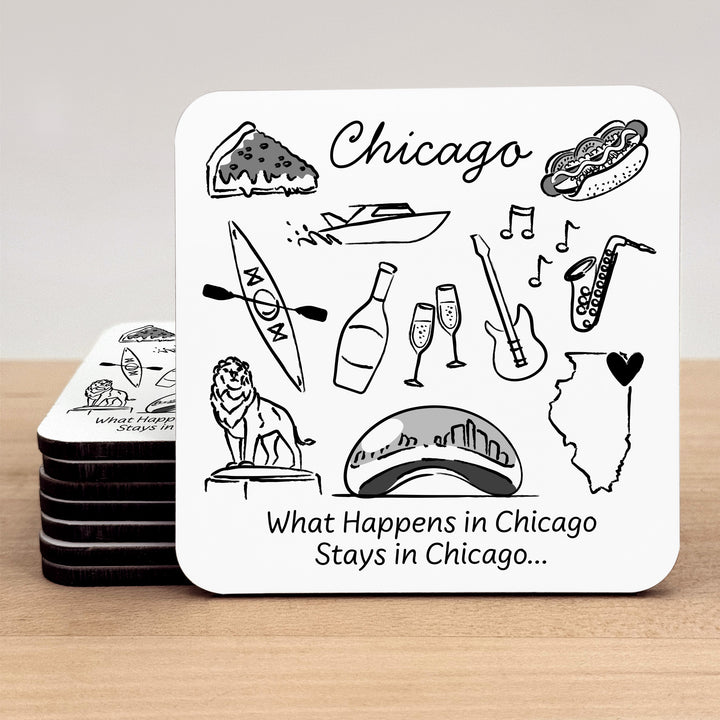 Custom Wedding Coasters, Girls Trip, Chicago Bachelorette Coasters