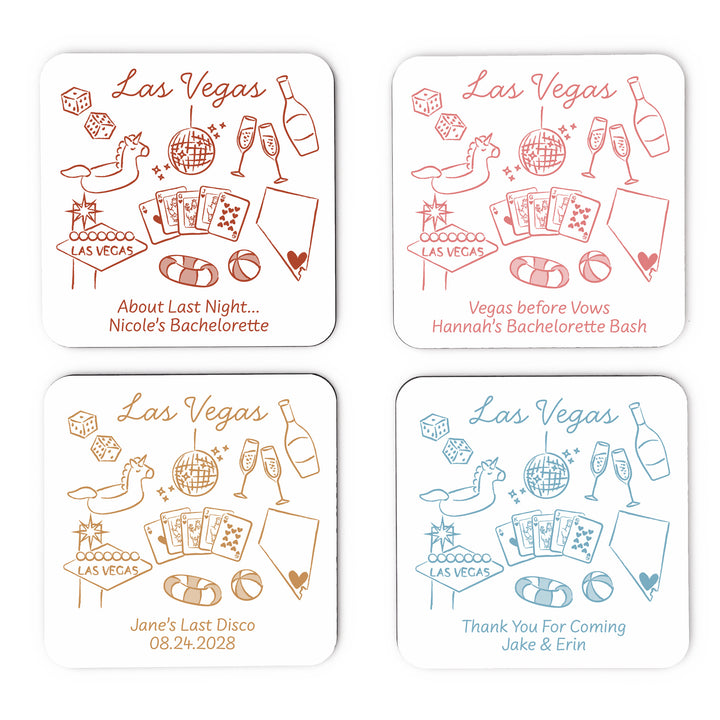 Custom Wedding Coasters, Girls Trip, Las Vegas Bachelorette Coasters