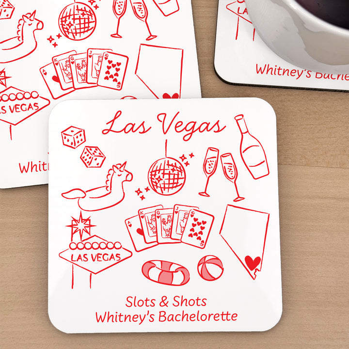 Custom Wedding Coasters, Girls Trip, Las Vegas Bachelorette Coasters