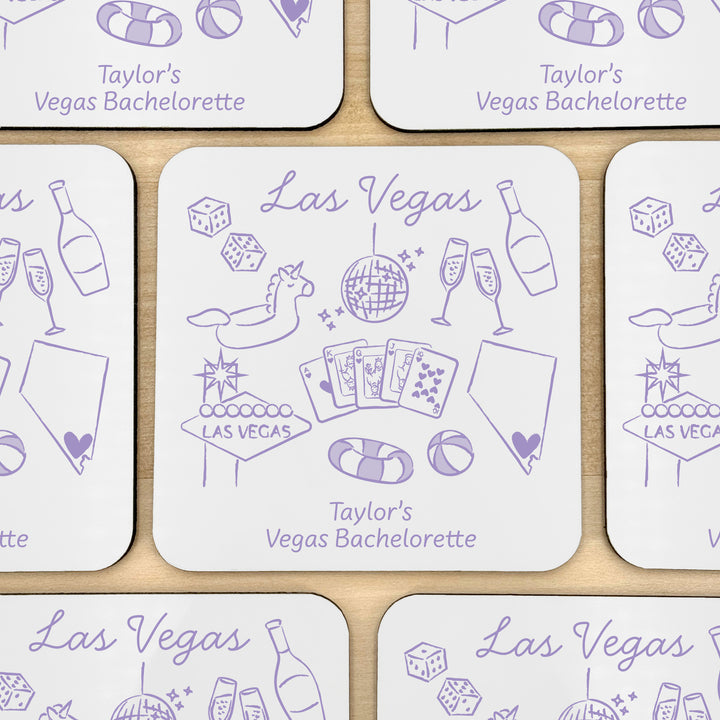 Custom Wedding Coasters, Girls Trip, Las Vegas Bachelorette Coasters