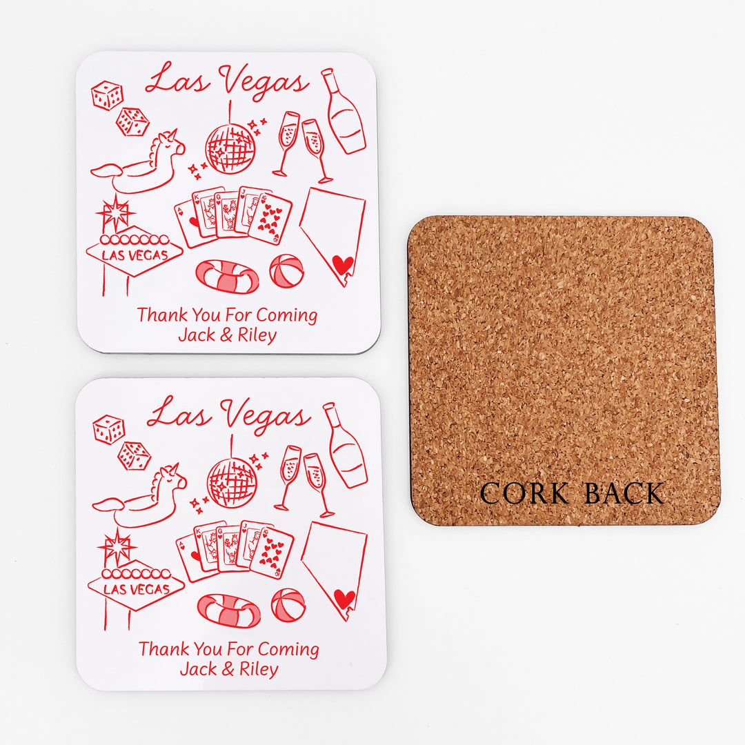 Custom Wedding Coasters, Girls Trip, Las Vegas Bachelorette Coasters