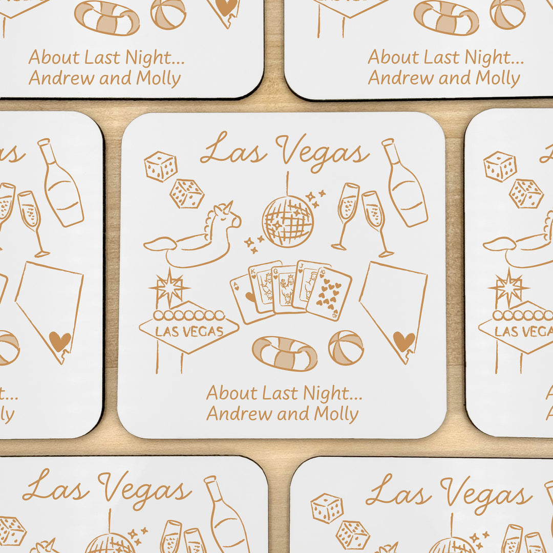 Custom Wedding Coasters, Girls Trip, Las Vegas Bachelorette Coasters