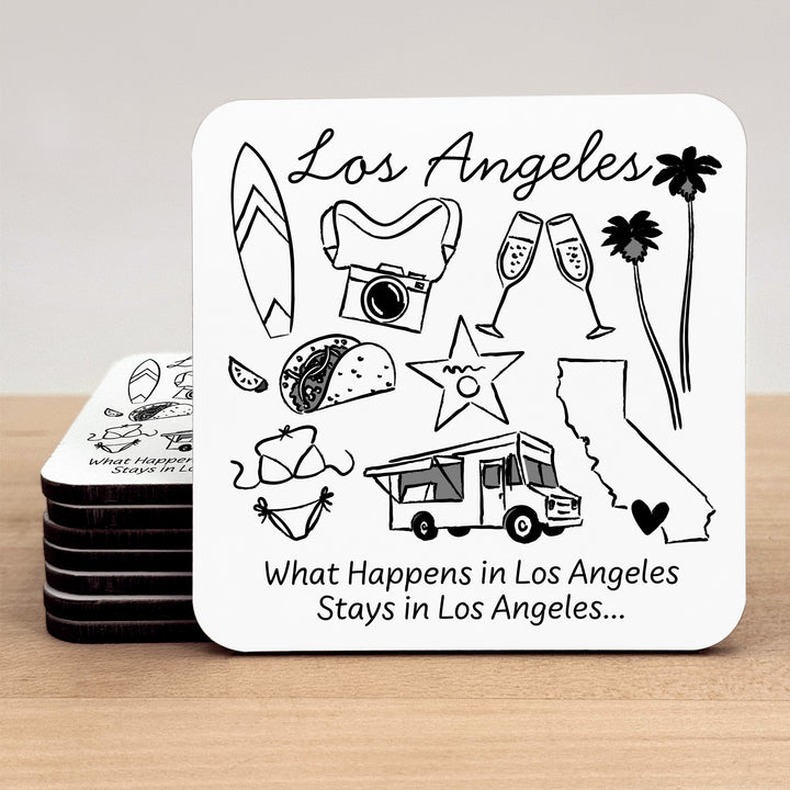 Custom Wedding Coasters, Girls Trip, Los Angeles Bachelorette Coasters