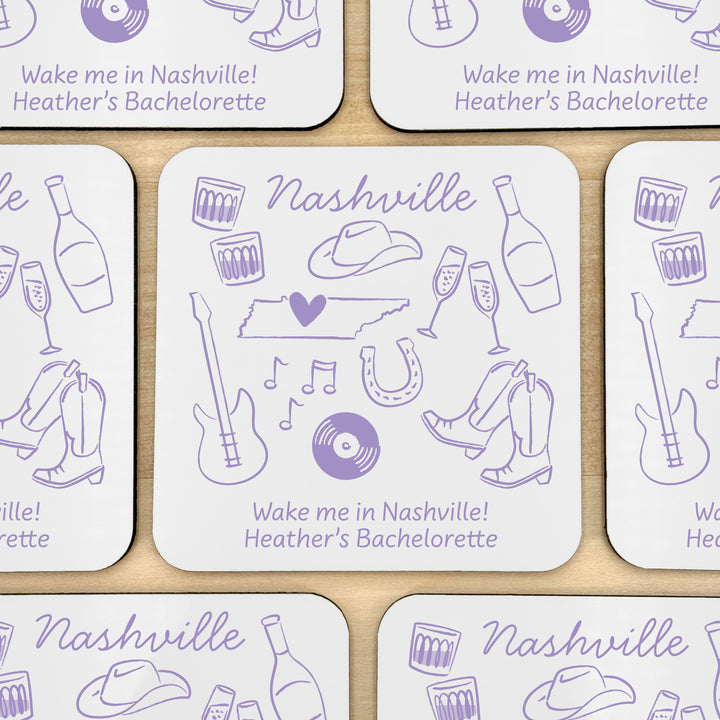Custom Wedding Coasters, Girls Trip, Nashville Bachelorette Coasters