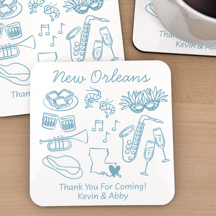 Custom Wedding Coasters, Girls Trip, New Orleans Bachelorette Coasters