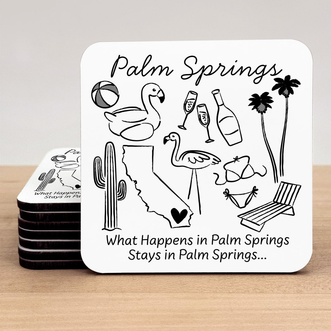 Custom Wedding Coasters, Girls Trip, Palm Springs Bachelorette Coasters