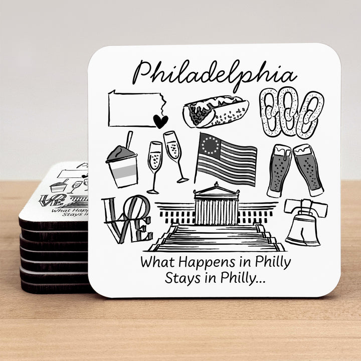 Custom Wedding Coasters, Girls Trip, Philadelphia Bachelorette Coasters
