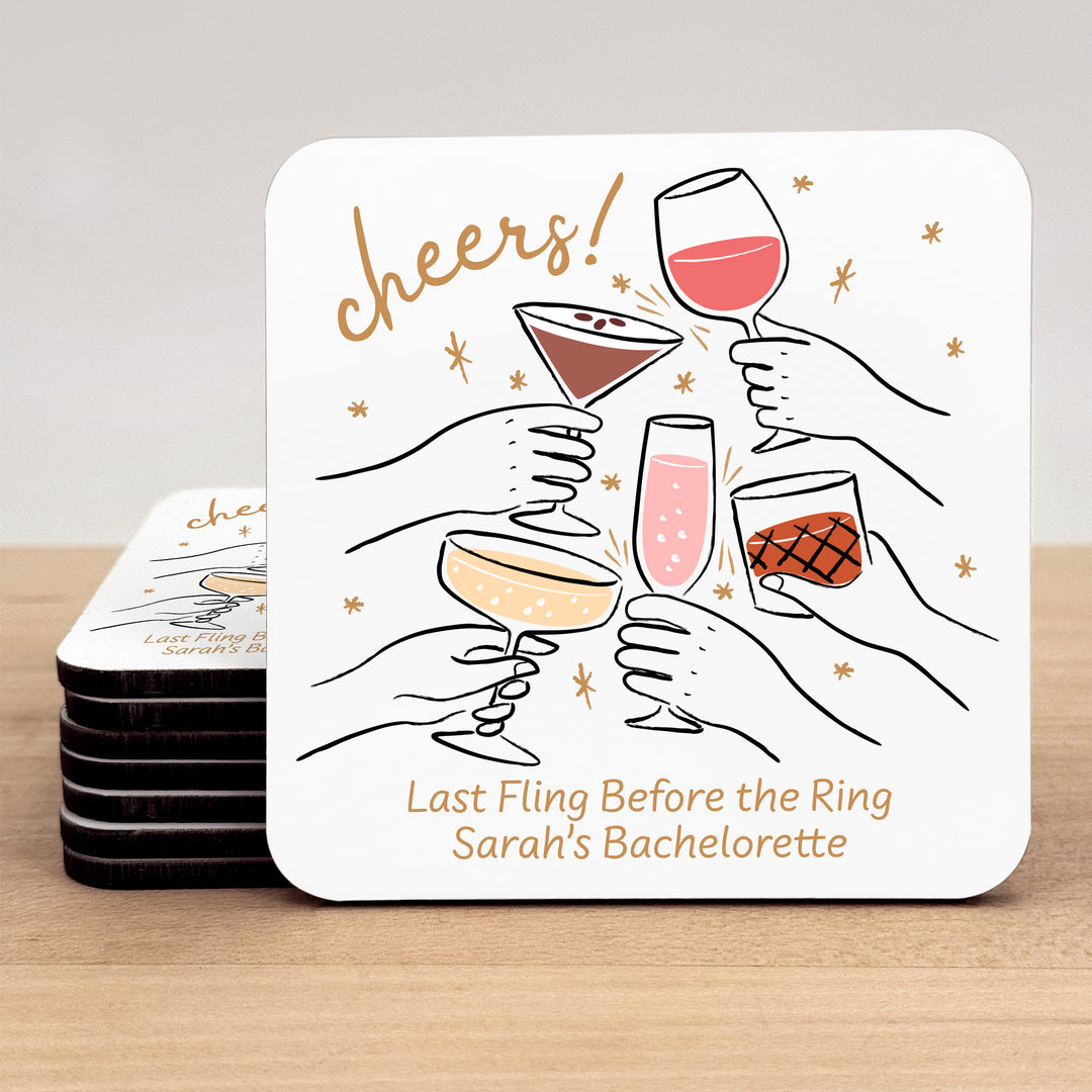 Cheers Cocktails Doodle, Coasters