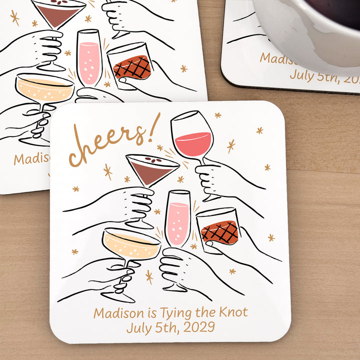 Cheers Cocktails Doodle, Coasters