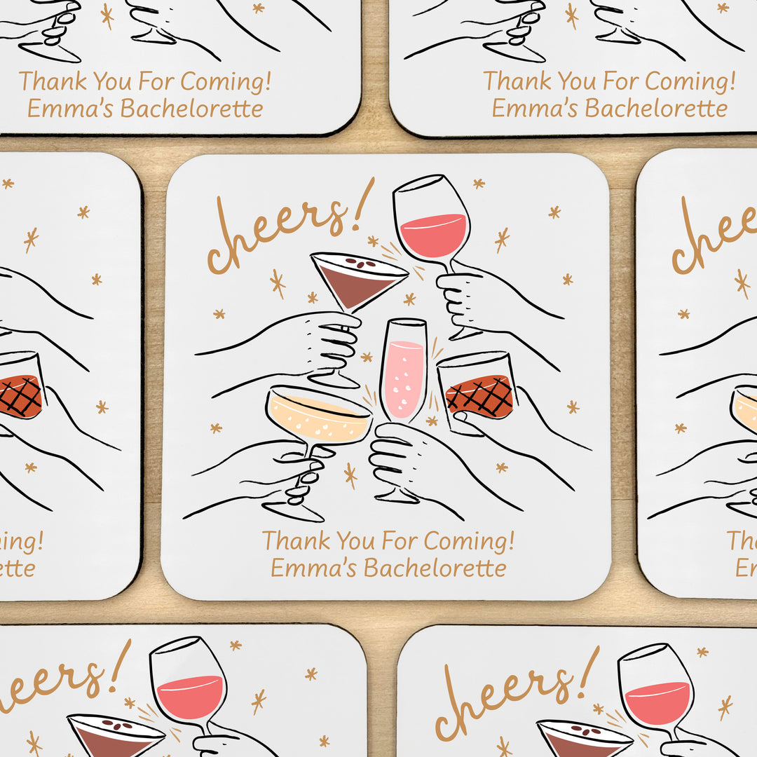 Cheers Cocktails Doodle, Coasters
