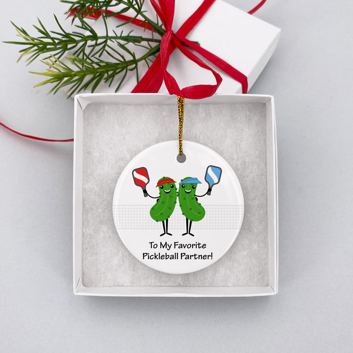 Pickleball Partner Gift, Personalized Pickleball Christmas Ornament