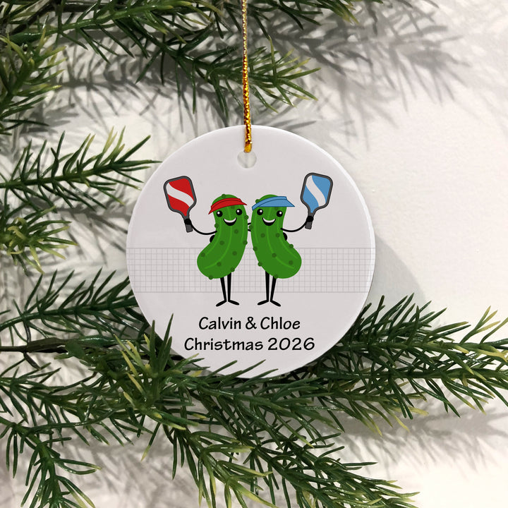 Pickleball Partner Gift, Personalized Pickleball Christmas Ornament