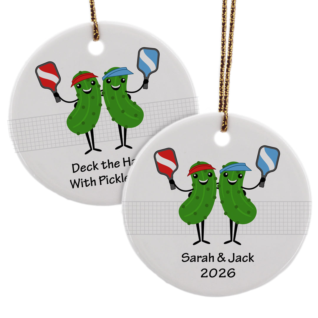 Pickleball Partner Gift, Personalized Pickleball Christmas Ornament