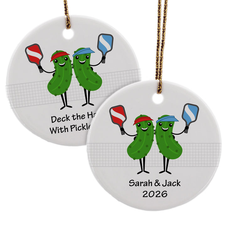 Pickleball Partner Gift, Personalized Pickleball Christmas Ornament