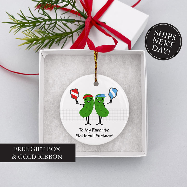 Pickleball Partner Gift, Personalized Pickleball Christmas Ornament