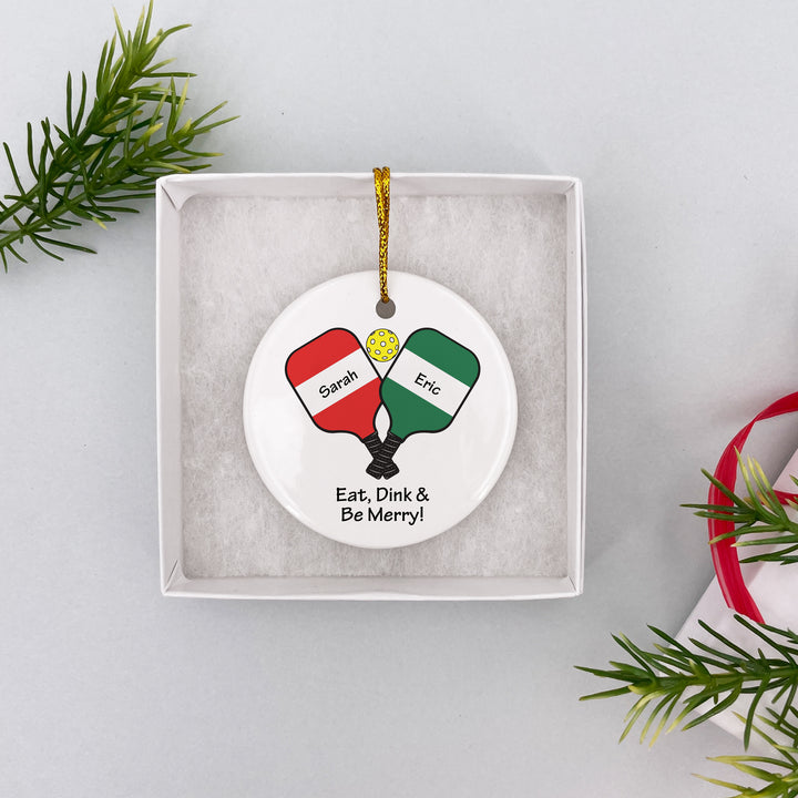 Pickleball Paddles Christmas Ornament, Personalized Pickleball Ornament