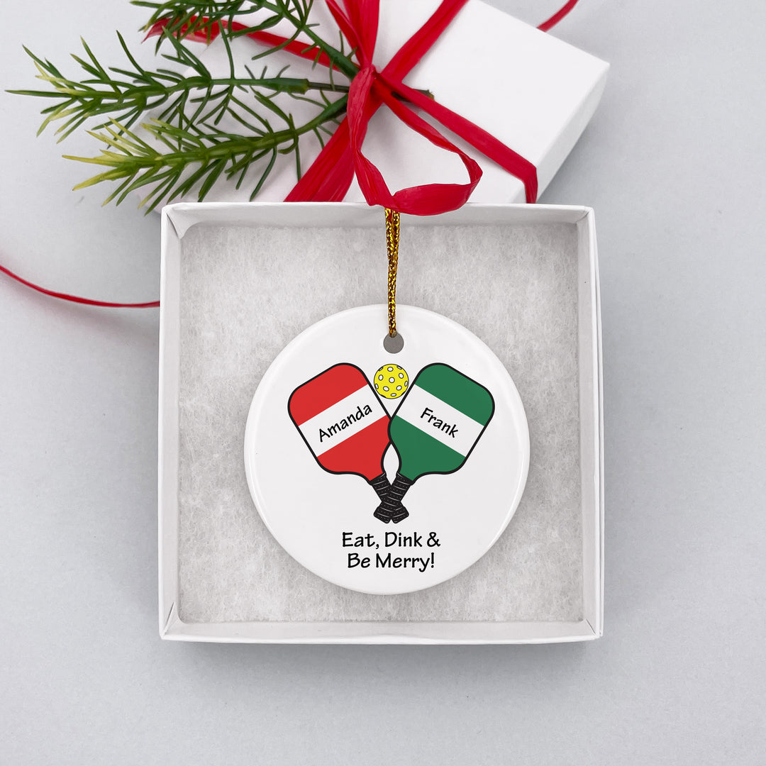 Pickleball Paddles Christmas Ornament, Personalized Pickleball Ornament
