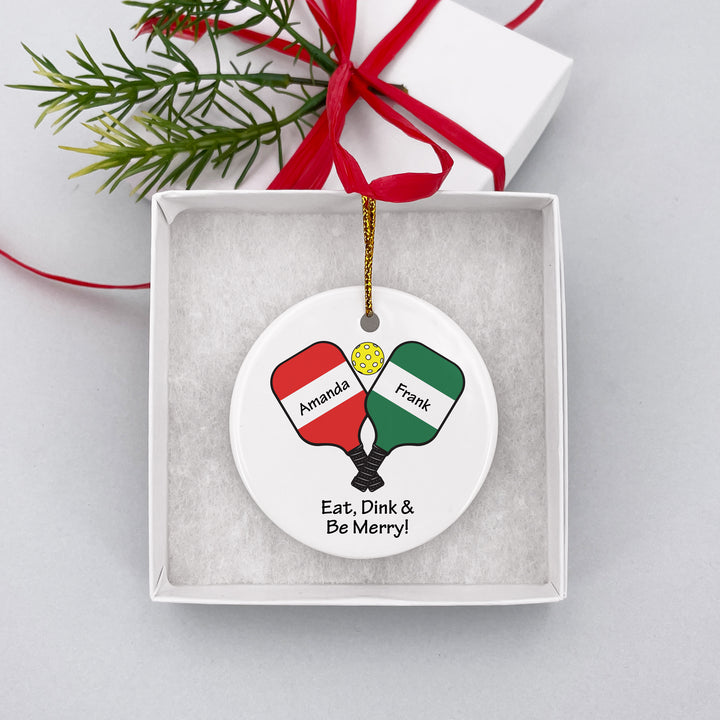 Pickleball Paddles Christmas Ornament, Personalized Pickleball Ornament