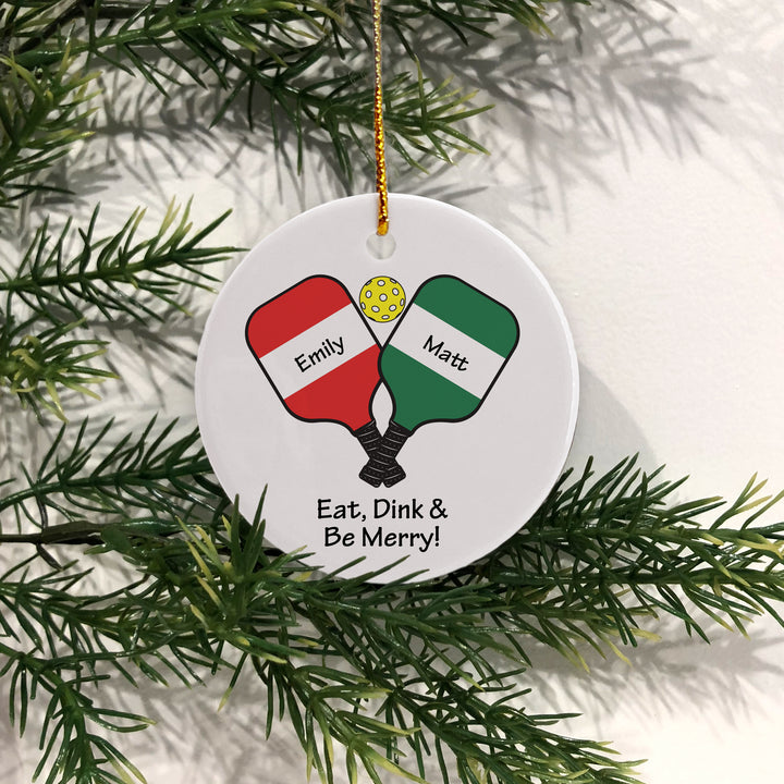 Pickleball Paddles Christmas Ornament, Personalized Pickleball Ornament