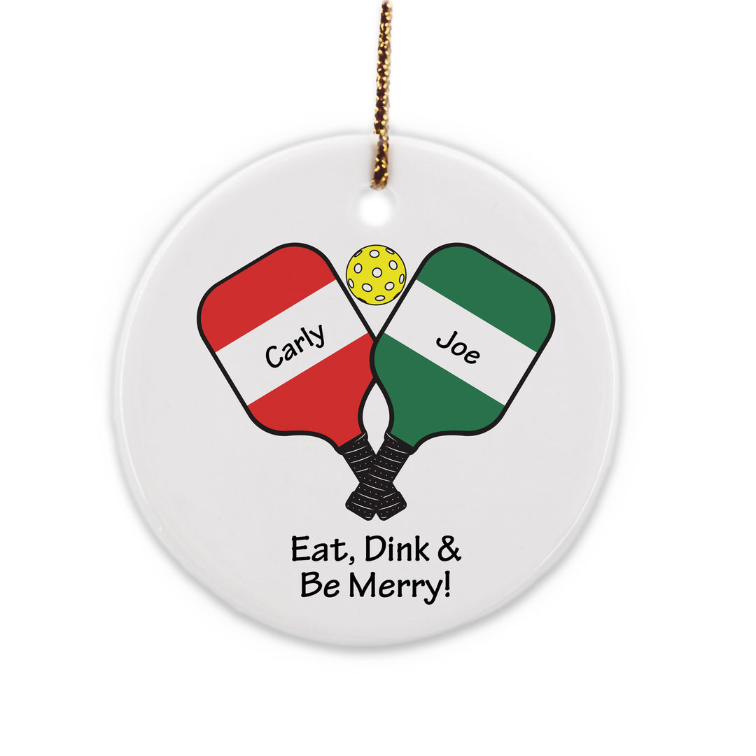 Pickleball Paddles Christmas Ornament, Personalized Pickleball Ornament