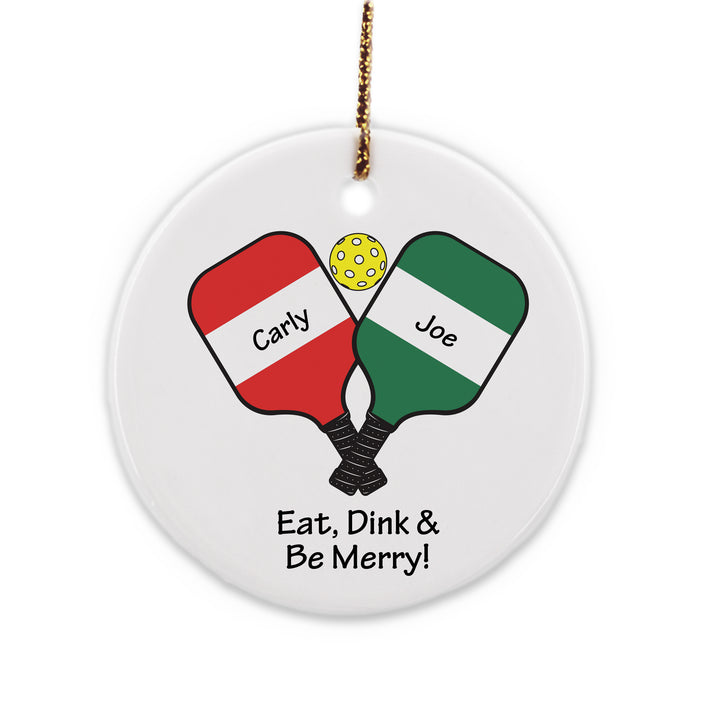 Pickleball Paddles Christmas Ornament, Personalized Pickleball Ornament
