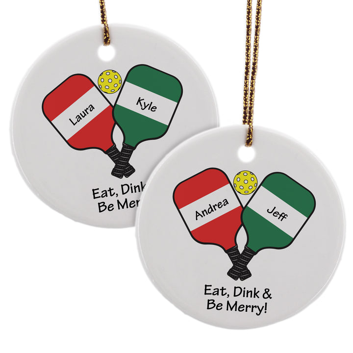 Pickleball Paddles Christmas Ornament, Personalized Pickleball Ornament