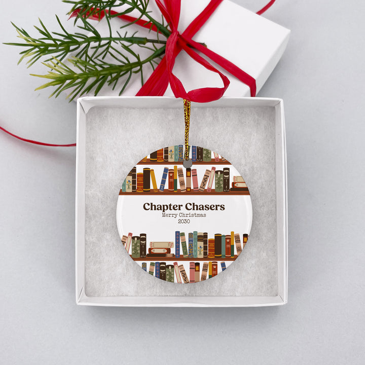 Personalized Book Club Ornament, Book Lover Christmas Keepsake Gift