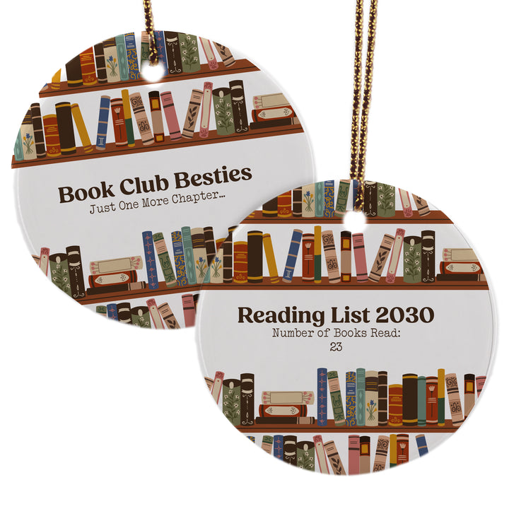 Personalized Book Club Ornament, Book Lover Christmas Keepsake Gift