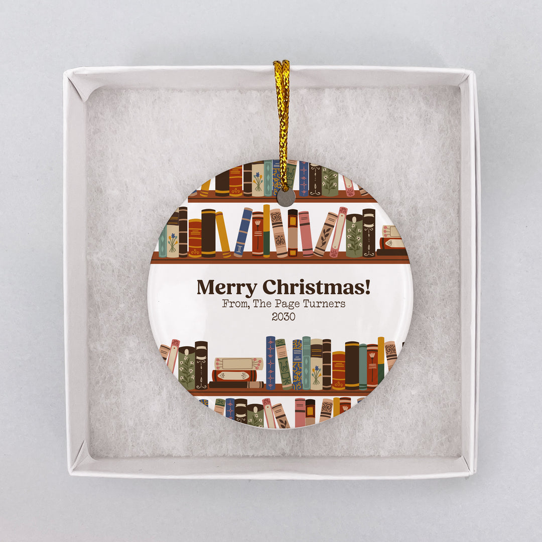 Personalized Book Club Ornament, Book Lover Christmas Keepsake Gift
