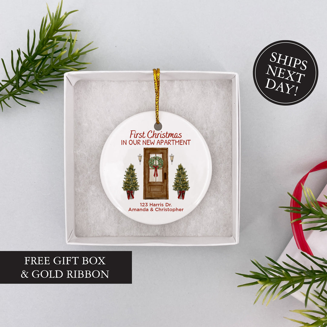 Personalized First Christmas New Home Ornament, Keepsake Gift, Christmas Door Ornament