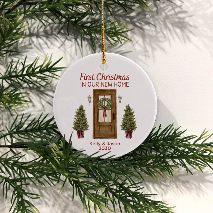 Personalized First Christmas New Home Ornament, Keepsake Gift, Christmas Door Ornament